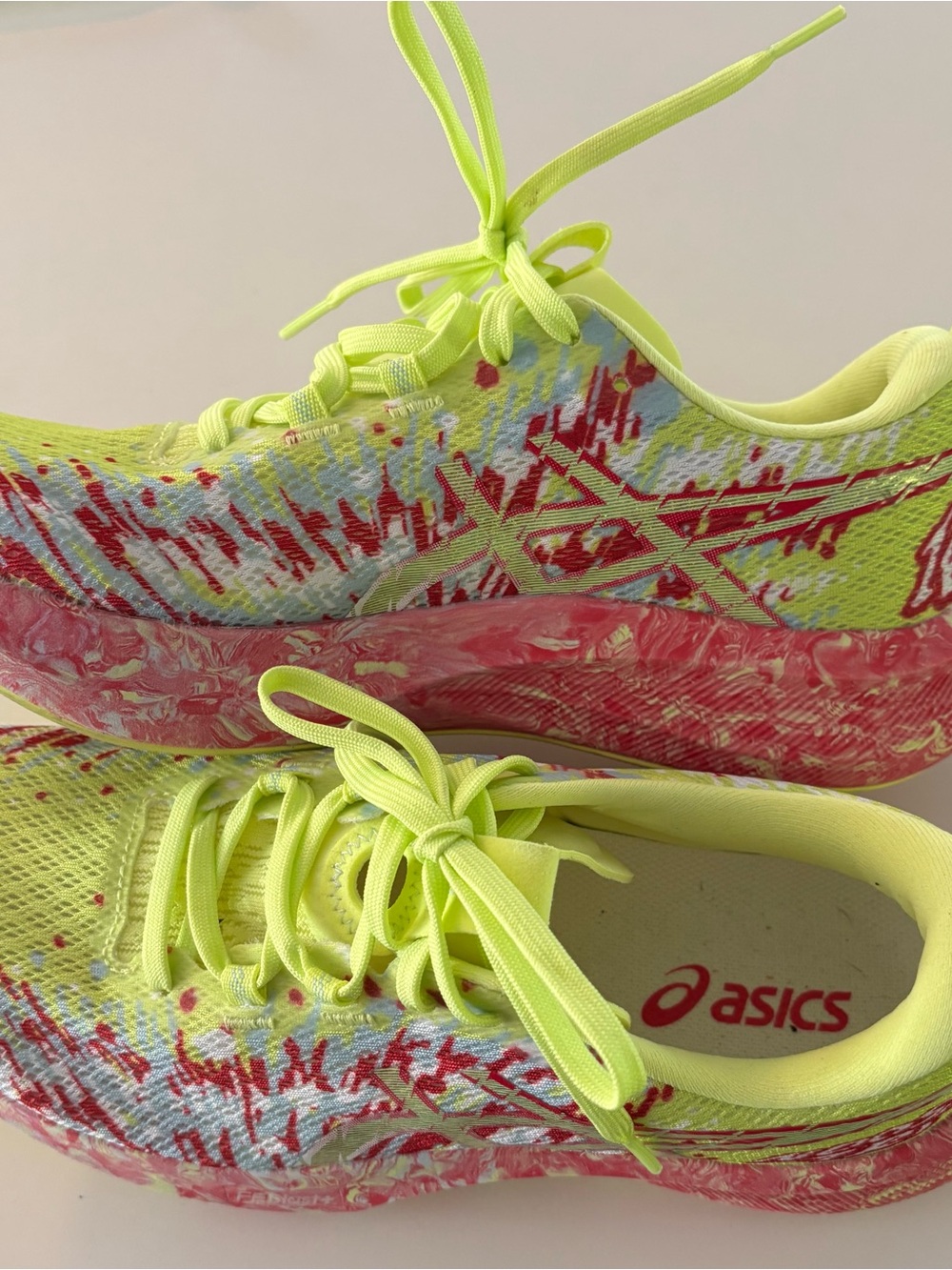 ASICS Neon Yellow & Pink Women's Athletic Running Shoes